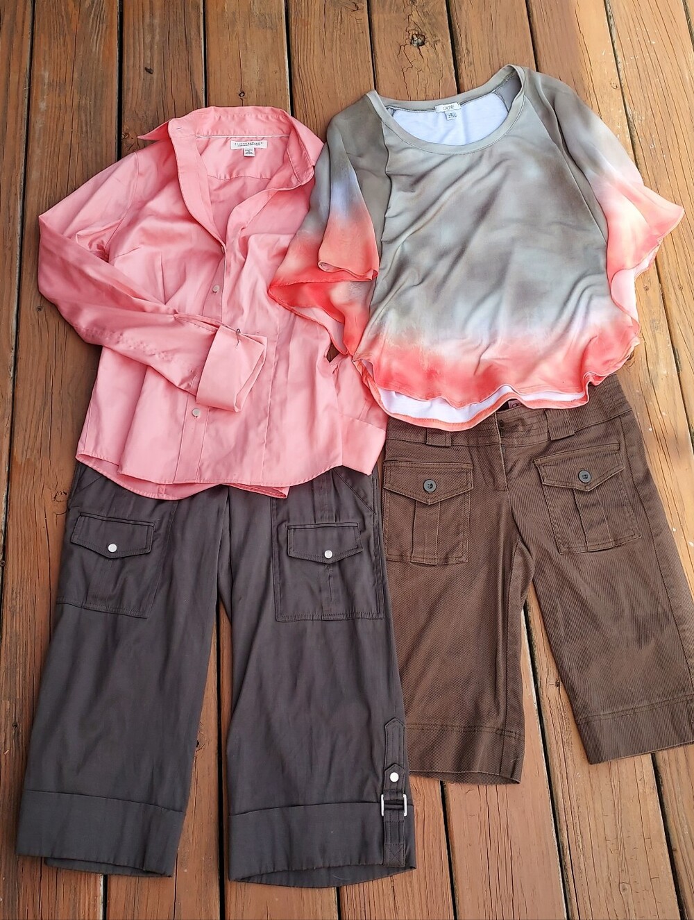 Vintage Caché/Banana Republic Coral&Olive Green Bundle